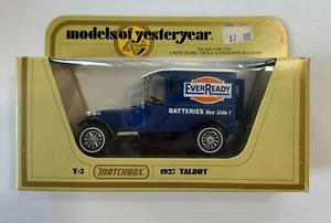 Matchbox 1978 Models of Yesterday Y-5 1927 Talbot Van EverReady Blue - Picture 1 of 4