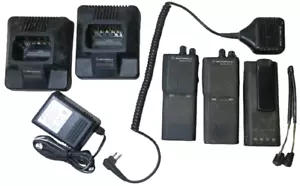 Motorola P1225 UHF Handheld, 16 CH, 4 W, Antenna, Charger + P1225 2 CH UHF LOT - Picture 1 of 9