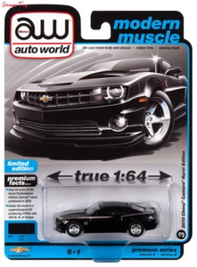 AUTO WORLD AWSP115B 1/64 2010 HURST CHEVROLET CAMARO BLACK WITH SILVER - Picture 1 of 1