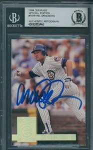 1994 Donruss Special Edition #18 Ryne Sandberg Beckett Authentic Signed *3440