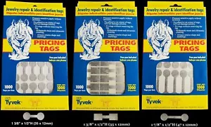 1000 Rhino Tyvek Adhesivo Plata Mancuerna Joyería Etiquetado Precio Etiquetas - 3 Estilos - Imagen 1 de 4