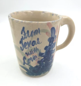 Yesteryears Pottery Marshall Texas Hand Turned Pottery Mug Bluebonnet FROM TEXAS - Picture 1 of 3