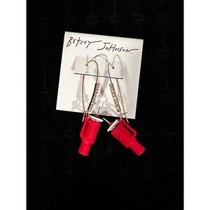 Betsey Johnson rote Becher Tasse Ohrhänger Neu mit Etikett - Bild 1 von 4
