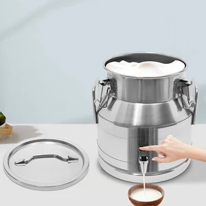 5.28 Gal 201 Stainless Steel Milk Jug With A Faucet Sealed Bucket Milk Can - Picture 1 of 13