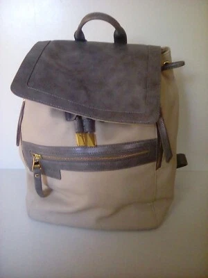 Large Marc New York Backpack Purse Leather Andrew Marc Ivory and Gray New no Tag - Image 1 of 4