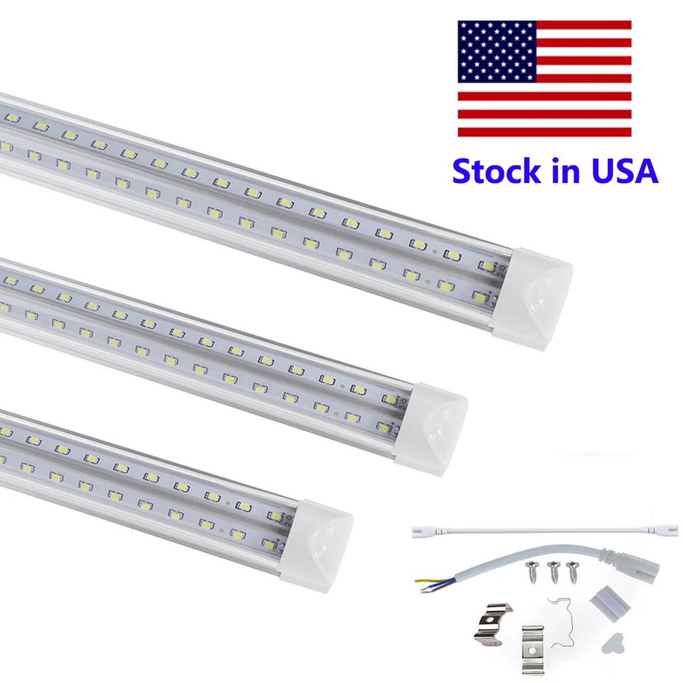 JOMITOP 25PACK 2FT T8 Integrated LED Tube Light 6000K Clear Cooler Shop Light Linkable