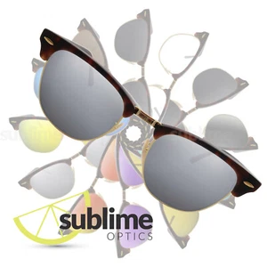 POLARIZED Metallic Silver Replacement Lenses for Ray Ban Clubmaster 51mm RB3016 - Bild 1 von 5