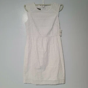 Dressbarn Womens 10 White Eyelet Lace Sleeveless Summer Dress NEW - Picture 1 of 10
