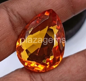 30.55 Ct NATURAL Yellow Citrine Certified Emerald Shape Gemstone 4RDC - Picture 1 of 12