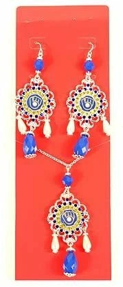 Milwaukee Brewers MLB Baroque Necklace and Earrings Jewelry Gift Set Cover