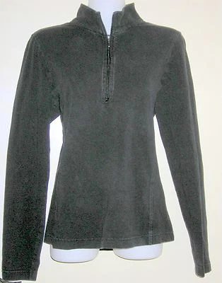 GAP - BLACK - LONG SLEEVE - COTTON STRETCH - ZIPPER AT NECK PULLOVER TOP - LARGE - Imagem 1 de 2