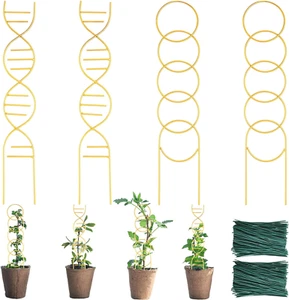 4 Pcs Trellis for Climbing Plants Outdoor Houseplant Trellis Plant Trellis Gold - Picture 1 of 7