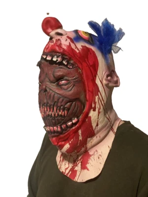 Evil Killer CLOWN Mask Latex Halloween Fancy Dress Costume Zombie COULROPHOBIA - Image 1 of 4