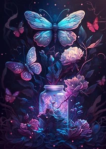Diamond Art Kits for Adults,Butterfly 5D Diamond Painting Kits for Adults,Diamon - Picture 1 of 7