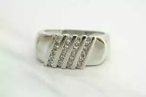 Vintage Estate 14k Yellow Gold Diamond Men's Pinky Ring Size 10 0.50ctw - Picture 1 of 5