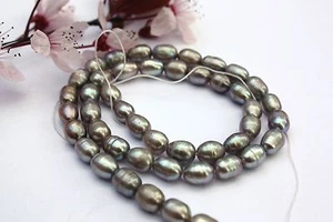 OV182 Zuchtperlen Strang Süßwasser Perle Schmuck Kette Halskette 5-6 mm Oval - Bild 1 von 1