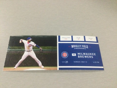 CUBS~2019 TICKET STUB 5/12/19 vs BREWERS Kris Bryant # 115 Cover