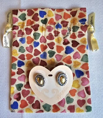 Brighton Pierced Oval Earrings -  New With Pouch Gold / Silver - Image 1 of 2