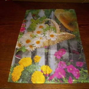 Flowers Basket Picket Fence Garden Flag Current - Picture 1 of 4