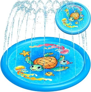 68" Splash Pad Sprinkler Pool Mat Water Toy Kids Baby Toddlers Swimming Pools - Picture 1 of 5