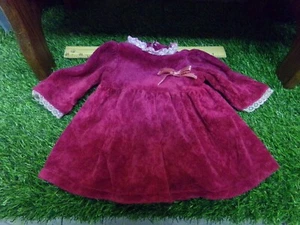 passt Kohlflicken KINDER Puppe HANDARBEIT KLEID ROT VELOUR - Bild 1 von 2