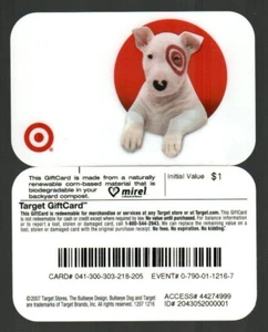 TARGET Bullseye ( 2007 ) Gift Card ( $0 ) V2 - RARE - Picture 1 of 1