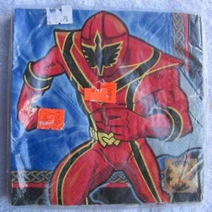 Power Rangers Party Express Hallmark Paper Luncheon Napkins Blue Red Birthday - Picture 1 of 6