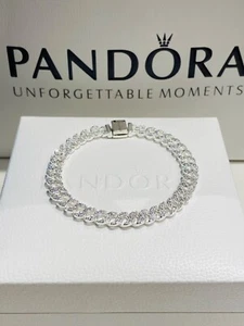 Pandora Bracciale Catena Maglia Cubana Pavè Timeless 18 centimetri - Foto 1 di 9