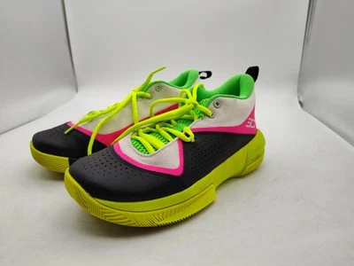 Under Armour-ICDATSC30-Basketball Shoes-Neon/Yellow/Pink/Black-Size 5Y-NICE - Image 1 of 4