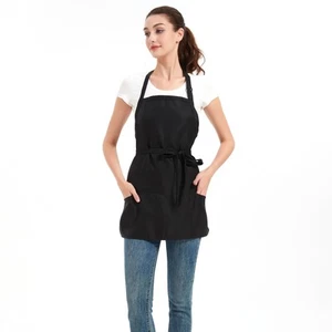 Short Aprons for Women with 3 Pockets,Waterproof Black Chef Apron for Cooking... - Picture 1 of 6