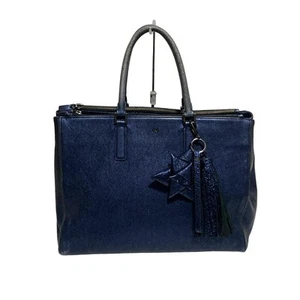 Auth Anya Hindmarch - Navy Leather Tote Bag - Picture 1 of 9