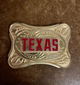 Texas Gürtelschnalle roter Schriftzug - Bild 1 von 4