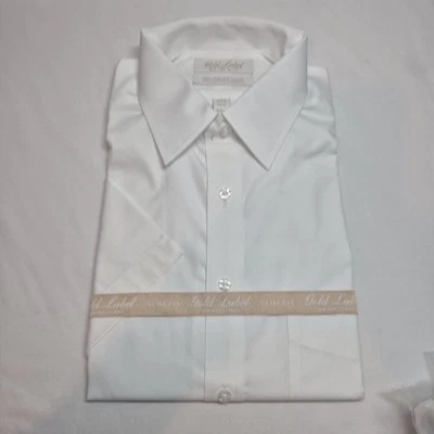 Camisa Roundtree Yorke Etiqueta Dorada Talla 15.5 Manga Corta Blanca Calce Ajustado (15) Foto 1 de 4