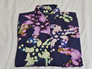 Top para mujer Vilebrequin psicodélico tortugas marinas abotonado L/S talla pequeña - Imagen 1 de 16