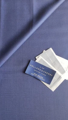 Holland & Sherry Navy Glencheck ROYAL MILE 1976 Wollstoff Super 140’s 6.0 m - Image 1 of 4