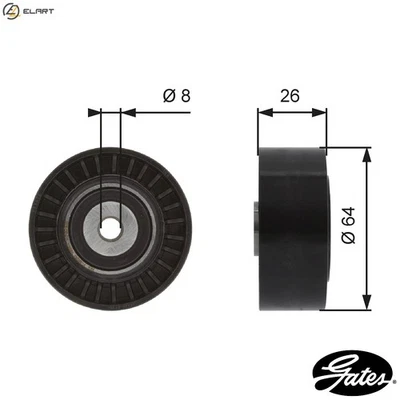 DEFLECTIONGUIDE PULLEY VRIBBED BELT T38094 FOR SKODA OCTAVIA/Combi/Van  VW - Image 1 of 4