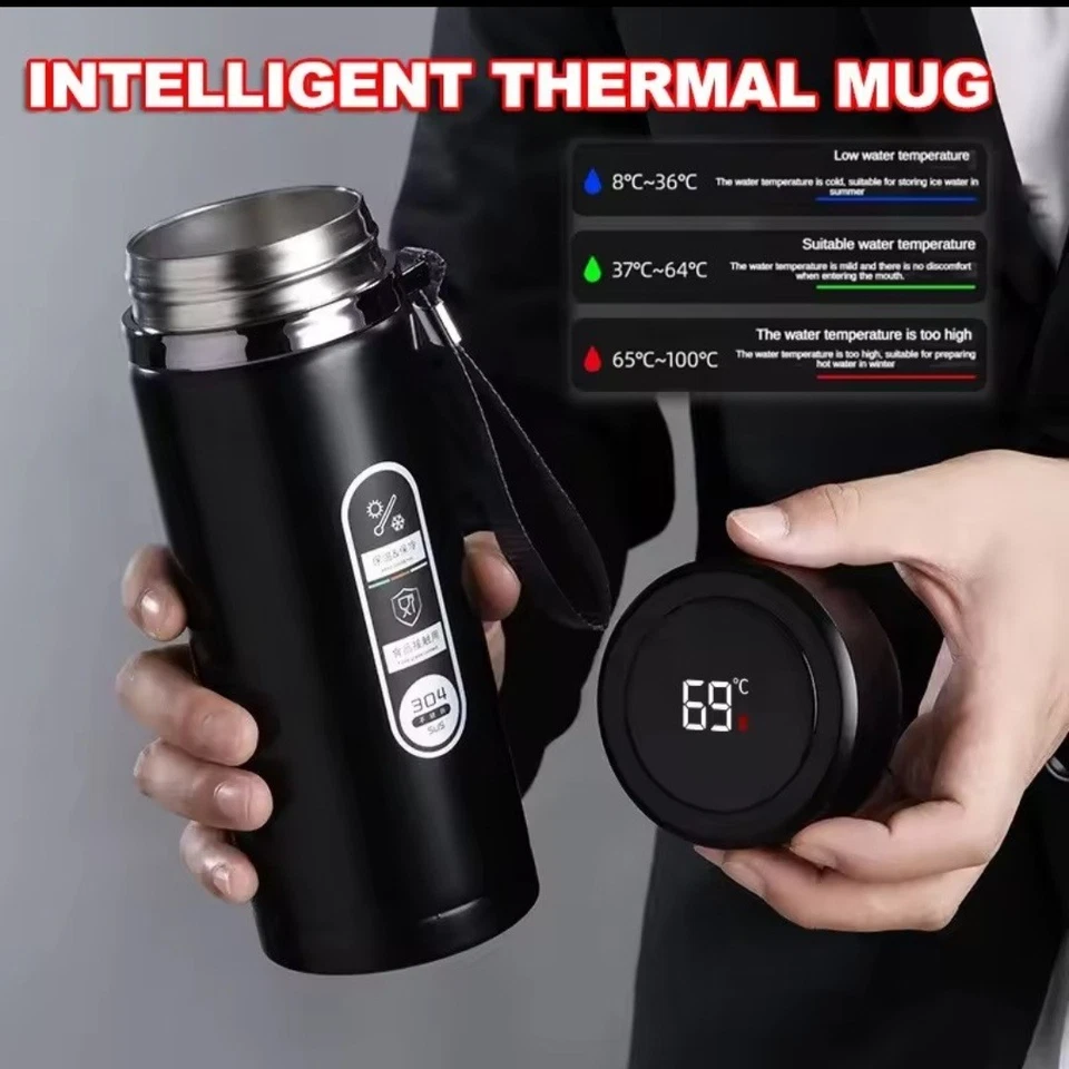 Bottiglia Thermos Acciaio Inox 500Ml-1L con Display LED Temperatura SUS304 - Immagine 1 di 4