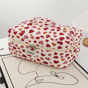 Floral Quilted Makeup Bag Large Capacity Makeup Bag Cosmetic Storage Handbag _j - Picture 1 of 21