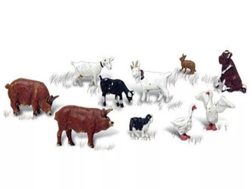 NEW Woodland N Scale Barnyard Animals Train Figures A2202 | eBay