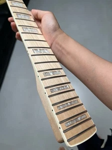 White Square Inlay Edelstahl 22 Bünde Start Glanz Ahorn E-Gitarrenhals - Bild 1 von 10
