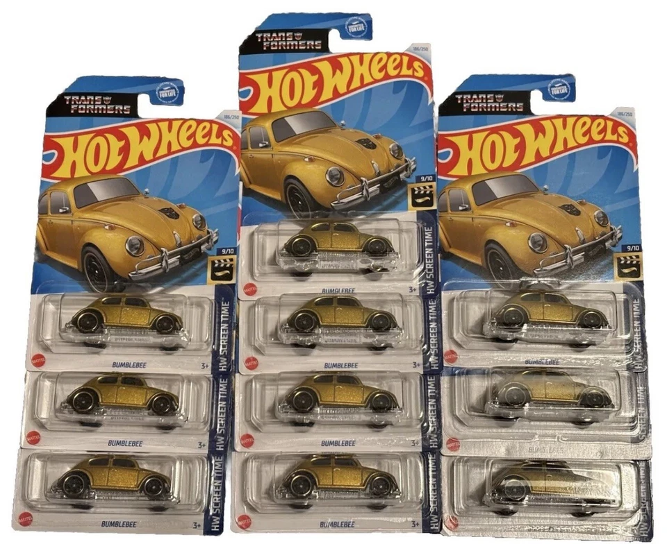 2024 Hot Wheels Volkswagen Bumblebee Gold Transformers Lot Of 10 - Image 1 of 1