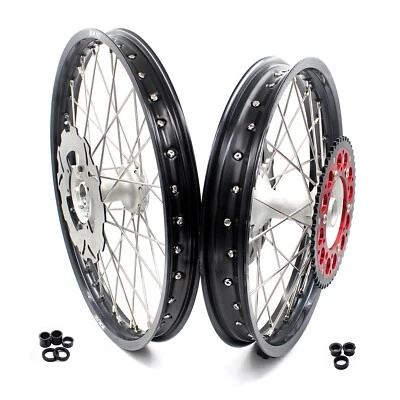 KKE 21/19'' Wheels Rims Fit Honda CR125R CR250R 2000-2001 Cast Silver Hub Discs - Image 1 of 4