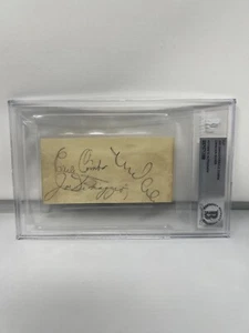 Joe DiMaggio Earle Combs Signed Index Card Cut Page Auto Beckett - Picture 1 of 2