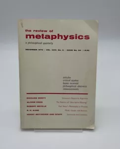 The Review of Metaphysics Dezember 1970 Nr. 94 ein philosophisches vierteljährliches Buch - Bild 1 von 5