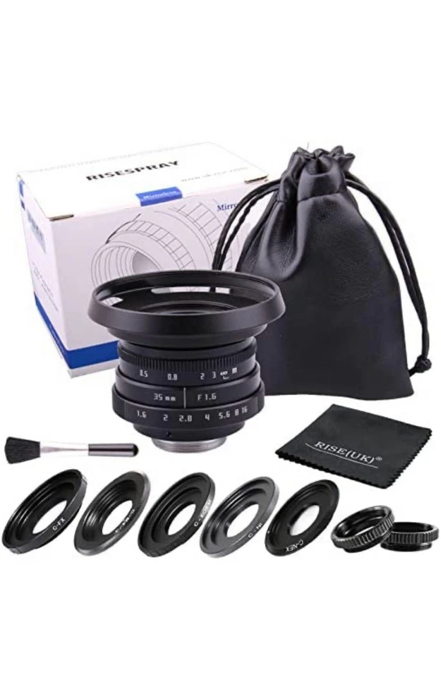 Lente MF gran angular 35 mm 1,6 para Sony Fujifilm Olympus Canon Nikon sin espejo  Foto 1 de 4