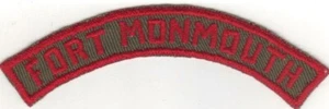 BOY SCOUT FORT MONMOUTH KRS KHAKI & RED MILITARY BASE STRIP GAUZE BACK 1/2KR-1 - Picture 1 of 2