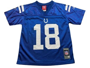 NFL Reebok Indianapolis Colts Manning #18 Jersey Youth Med 5/6 Blue Printed - Picture 1 of 9