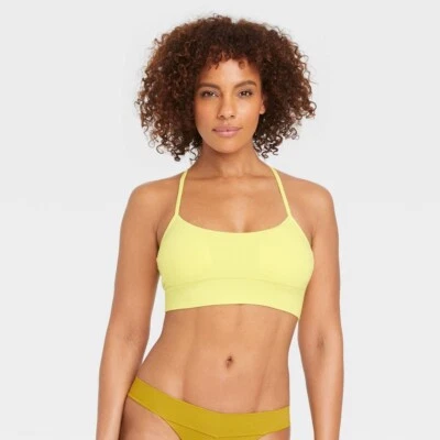 ¡PACK DE 2! 🎀AUDEN Bralette de algodón sin costuras para mujer * verde lima amarillo * mediano Foto 1 de 3