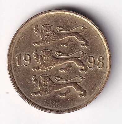 ESTONIA 1998 -10 Senti - KM#22 -Aluminum Bronzel -R.4 circulated  ABU - Image 1 of 2