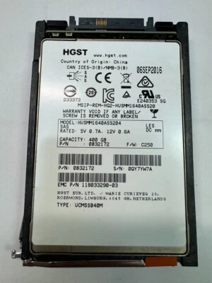 005051586 EMC 118033290-03 UCMSSB40M 400GB 6/12 Gbps SAS 2.5" SFF SSD - Image 1 of 4
